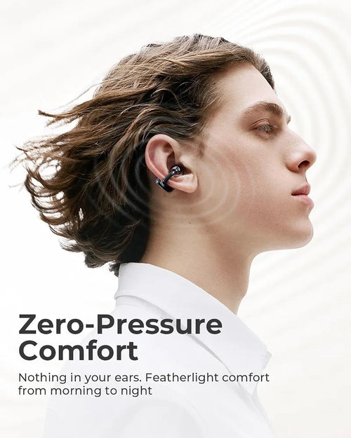 SANAG S6SUltar Open Ear Headphones Bluetooth 6.0, Clip On Earbuds 42H Playtime, IPX7 Waterproof Wireless Earphones with App, Lightweight for Running Gym Sports Cyclin