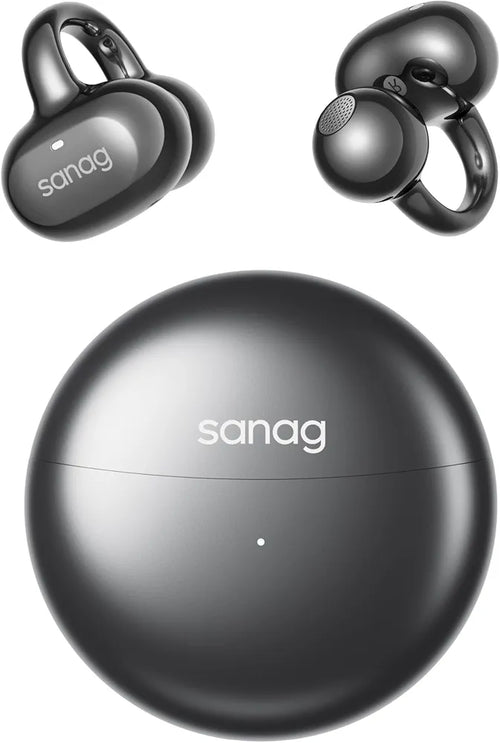 SANAG S6SUltar Open Ear Headphones Bluetooth 6.0, Clip On Earbuds 42H Playtime, IPX7 Waterproof Wireless Earphones with App, Lightweight for Running Gym Sports Cyclin